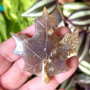 🍁Ocean Jasper Crystal Maple Leaf Carving Fall Decoration🍁
